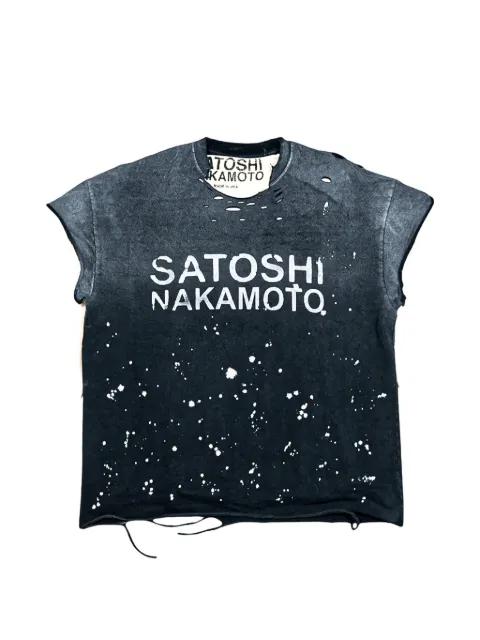 distressed long-sleeved T-shirt by SATOSHI NAKAMOTO