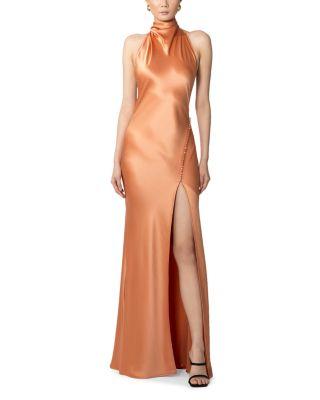 Penelope Satin Halter Neck Gown by SAU LEE