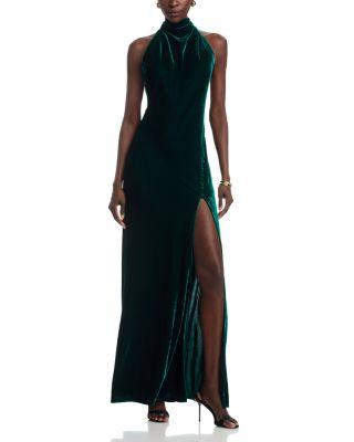 Penelope Velvet Halter Gown by SAU LEE