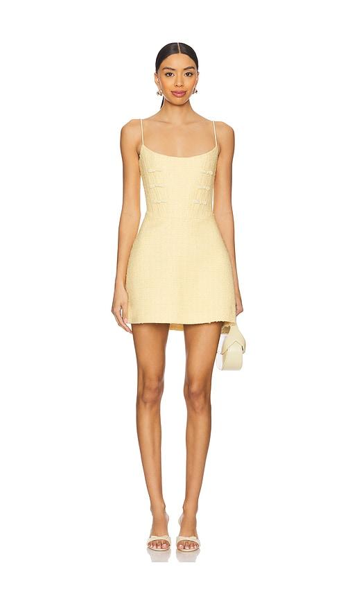 SAU LEE Andi Tweed Dress in Yellow by SAU LEE
