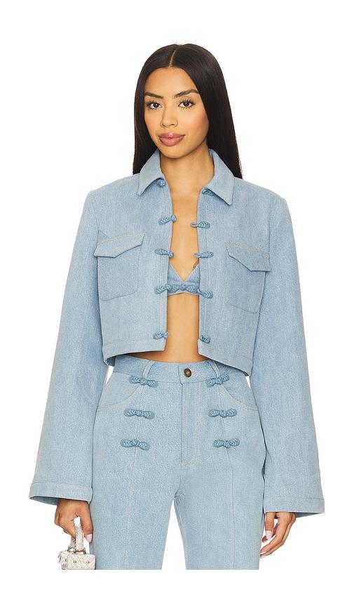 SAU LEE Bambi Denim Jacket in Blue by SAU LEE