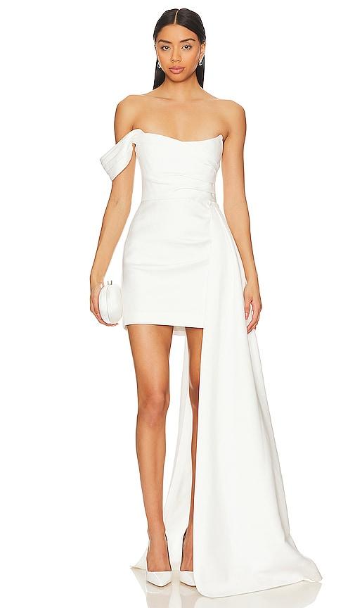 SAU LEE Brenda Dress in White by SAU LEE