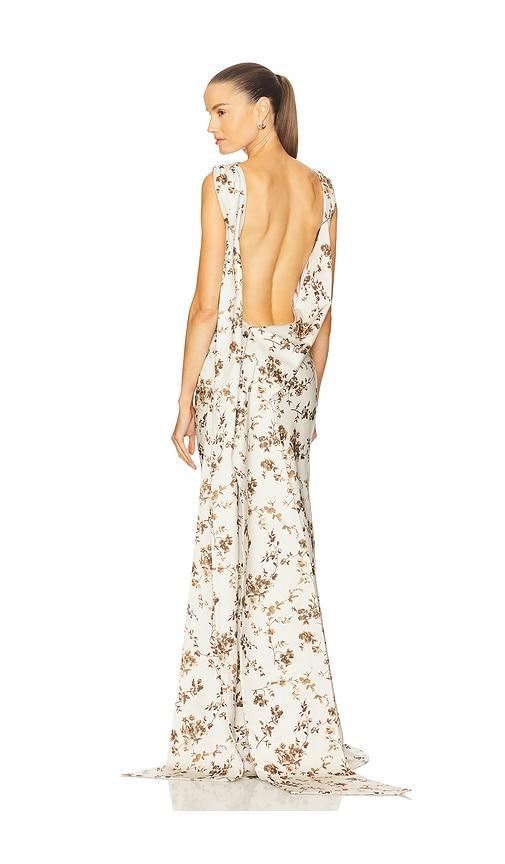 SAU LEE Callie Gown in Beige by SAU LEE