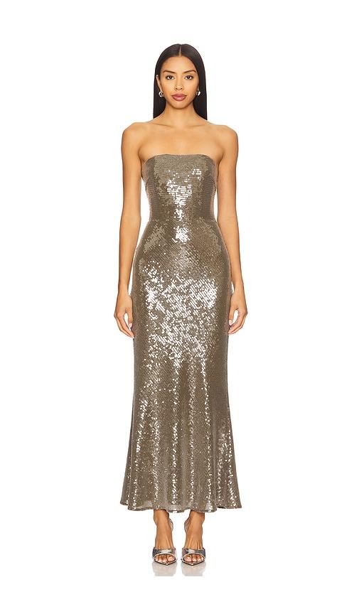 SAU LEE Ciara Dress in Olive by SAU LEE