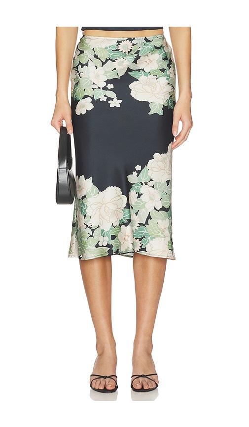 SAU LEE Dara Midi Skirt in Black by SAU LEE