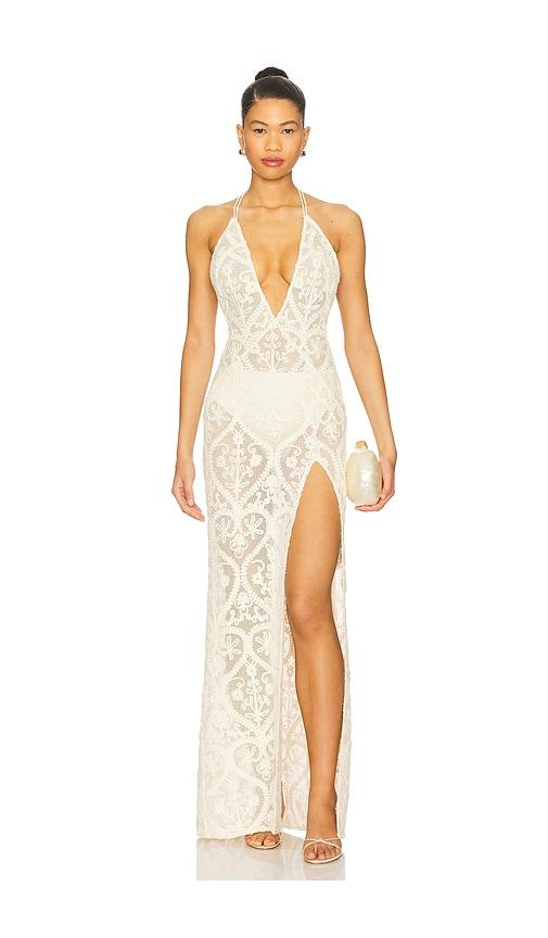 SAU LEE Frankie Amare Dress in Cream by SAU LEE