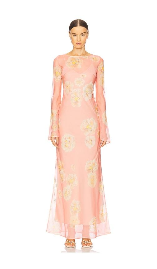 SAU LEE Gloria Dress in Coral by SAU LEE