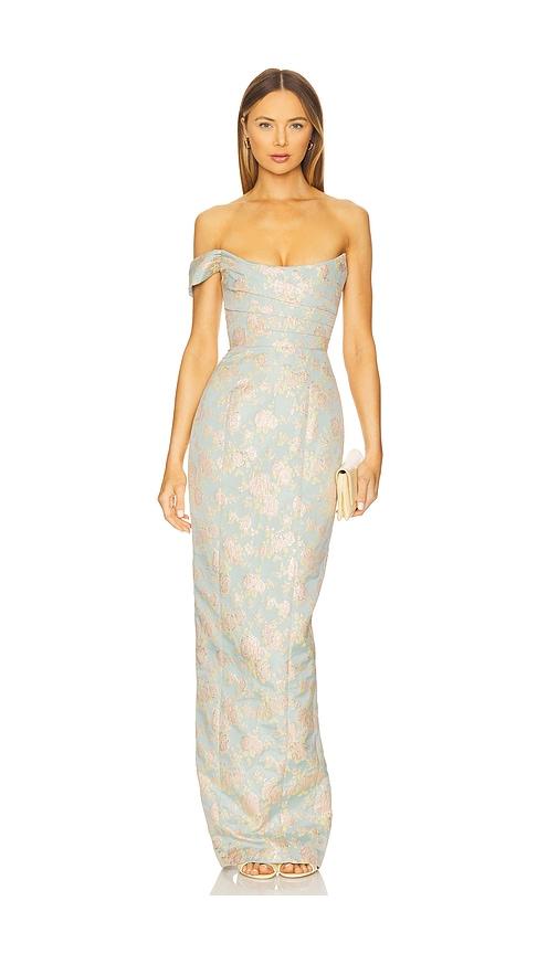 SAU LEE Jackson Dress in Baby Blue by SAU LEE