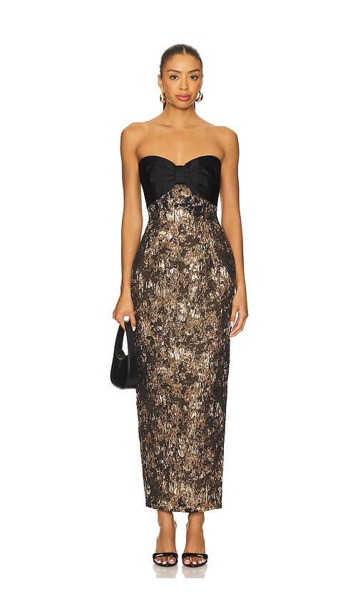 SAU LEE Jolene Mini Dress in Metallic Gold by SAU LEE