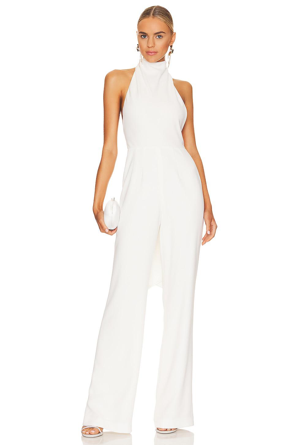 SAU LEE Portia Jumpsuit in Ivory by SAU LEE