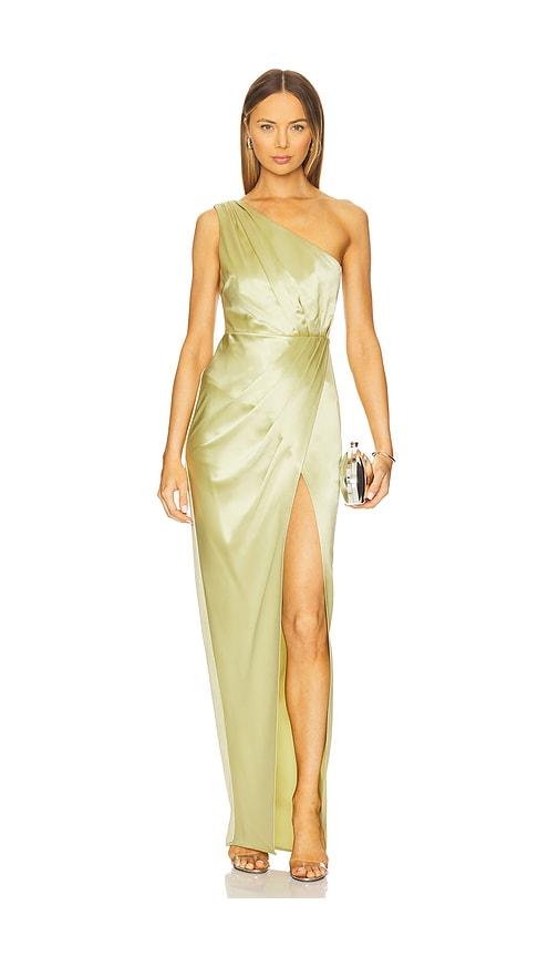 SAU LEE Preston Dress in Sage by SAU LEE