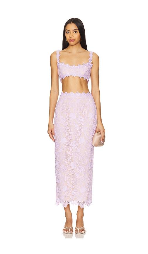 SAU LEE Romy Lace Set in Lavender by SAU LEE