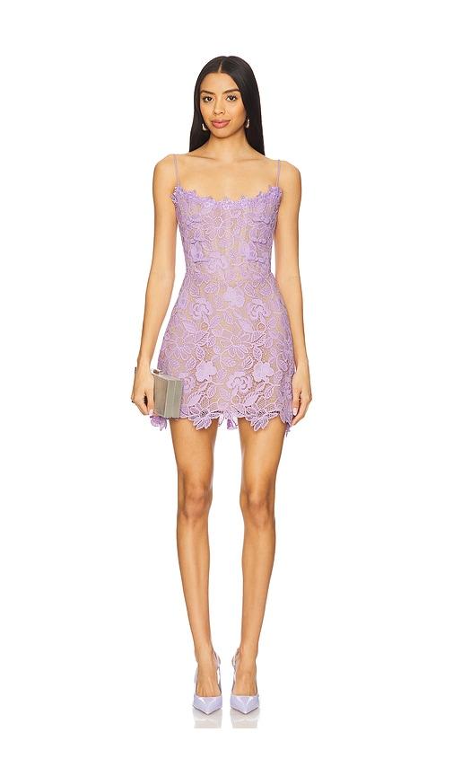 SAU LEE Rory Lace Dress in Lavender by SAU LEE