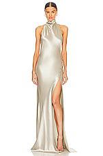 SAU LEE x REVOLVE Penelope Gown in Metallic Silver by SAU LEE