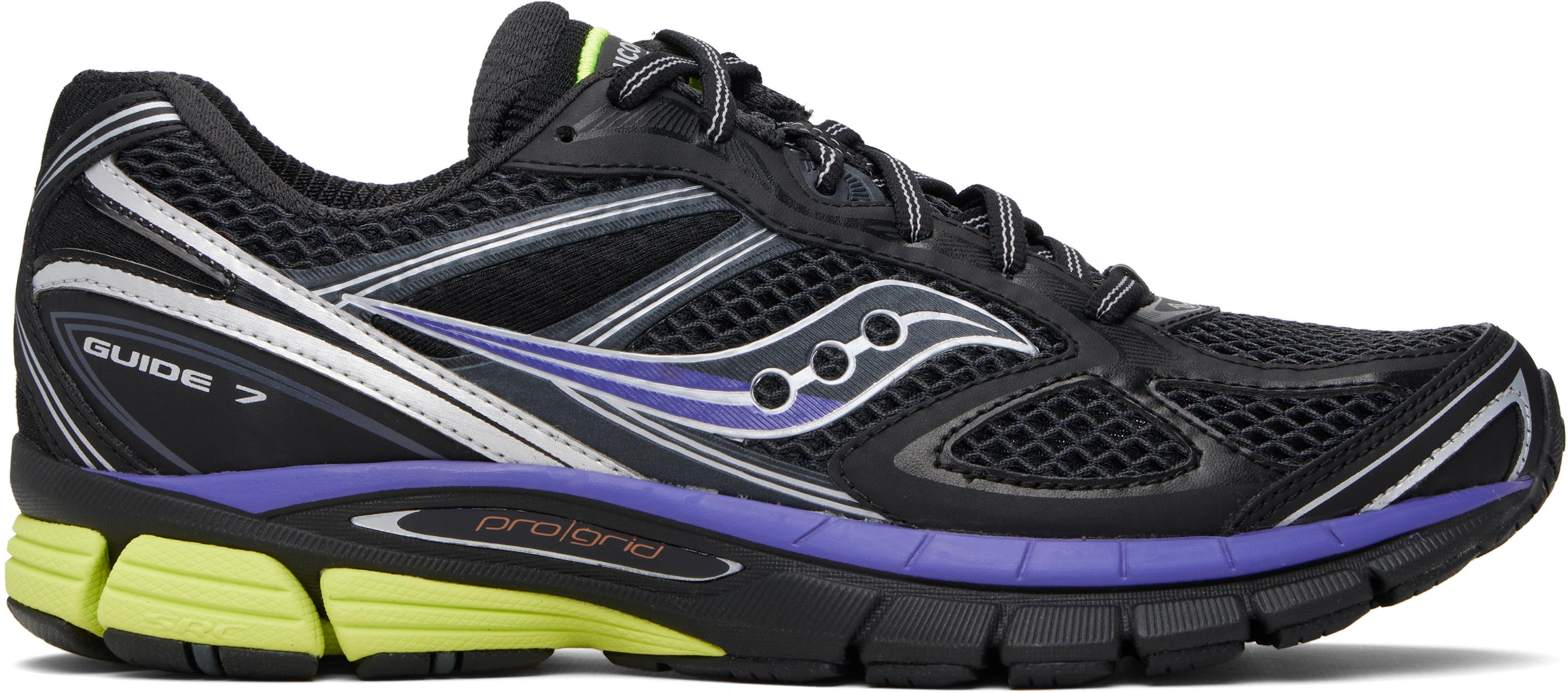 Black ProGrid Guide 7 Sneakers by SAUCONY