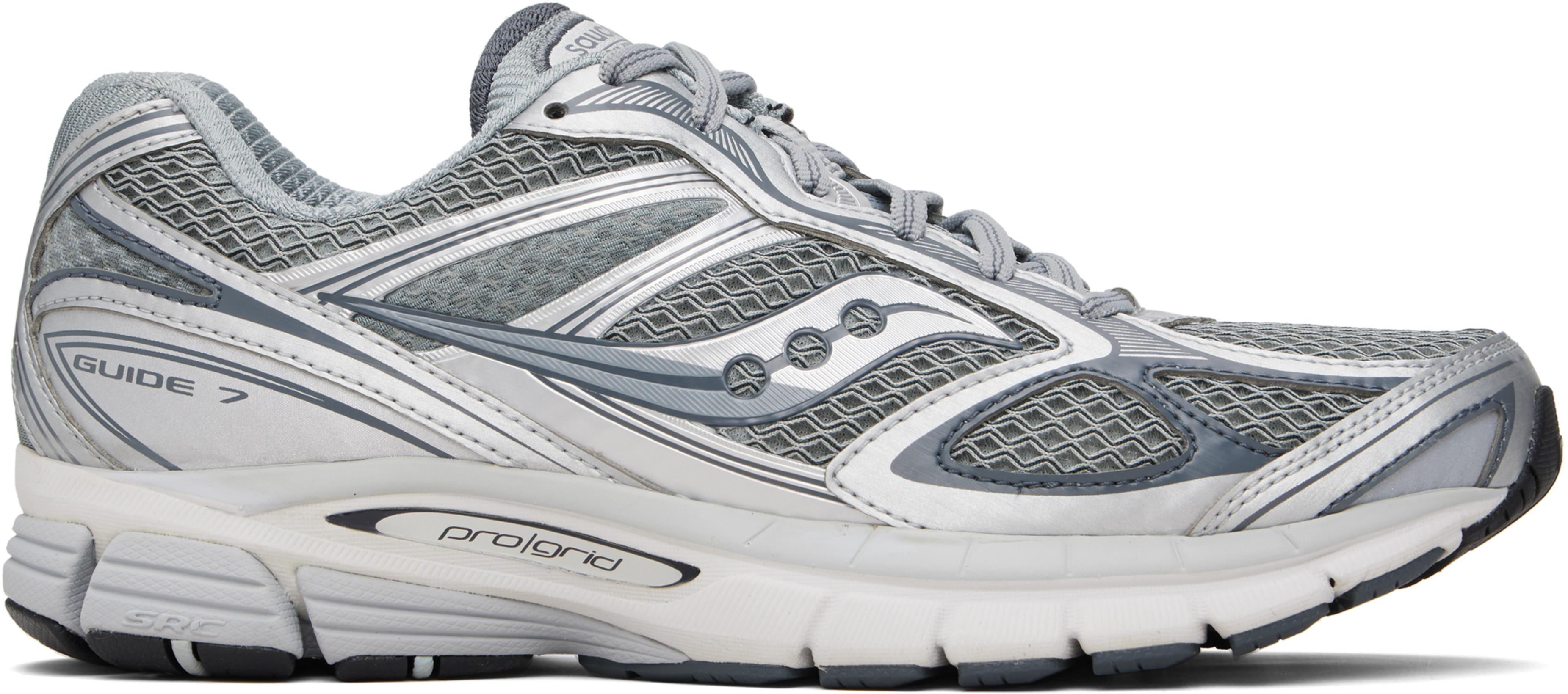 Silver ProGrid Guide 7 Sneakers by SAUCONY