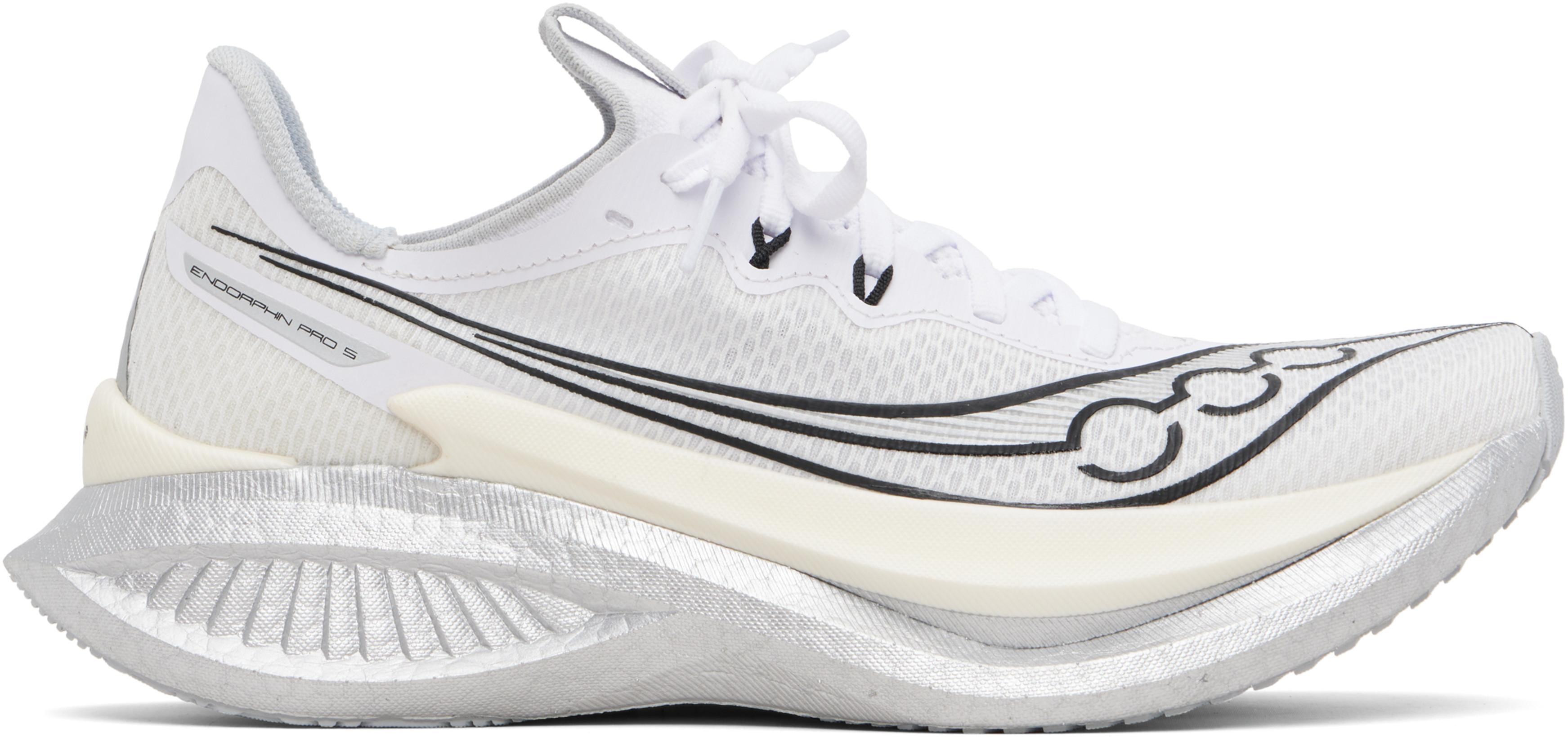 White Endorphin Pro 5 Sneakers by SAUCONY