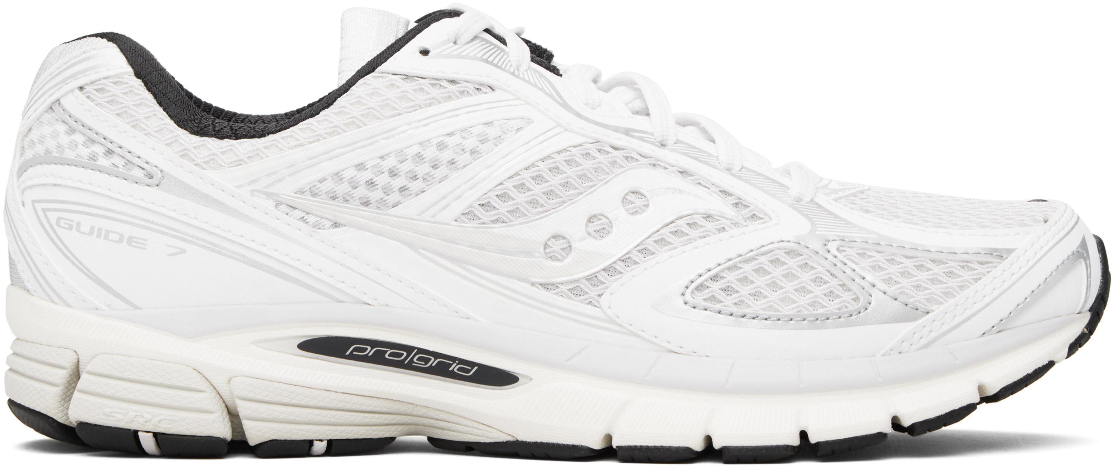 White ProGrid Guide 7 Sneakers by SAUCONY