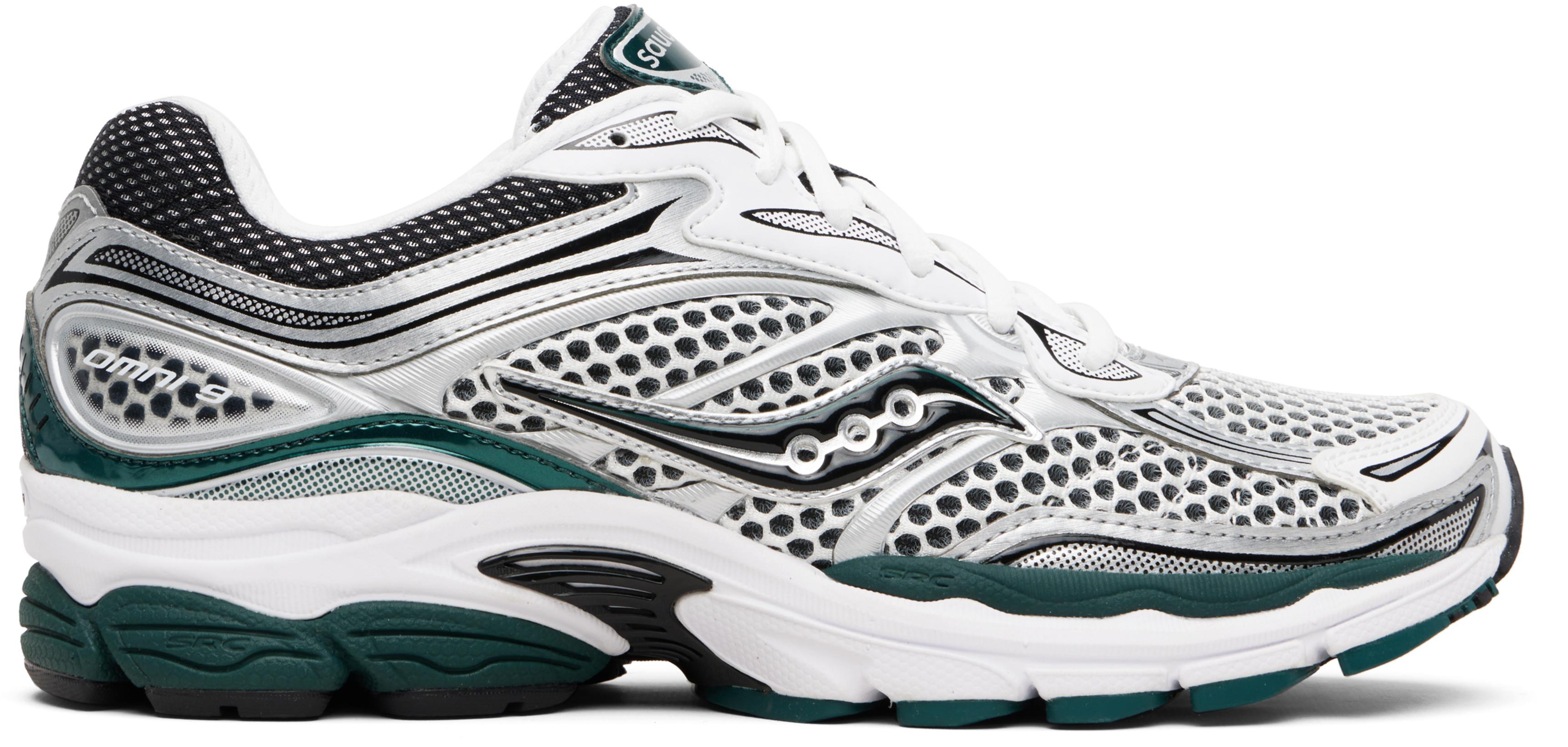 White ProGrid Omni 9 Sneakers by SAUCONY