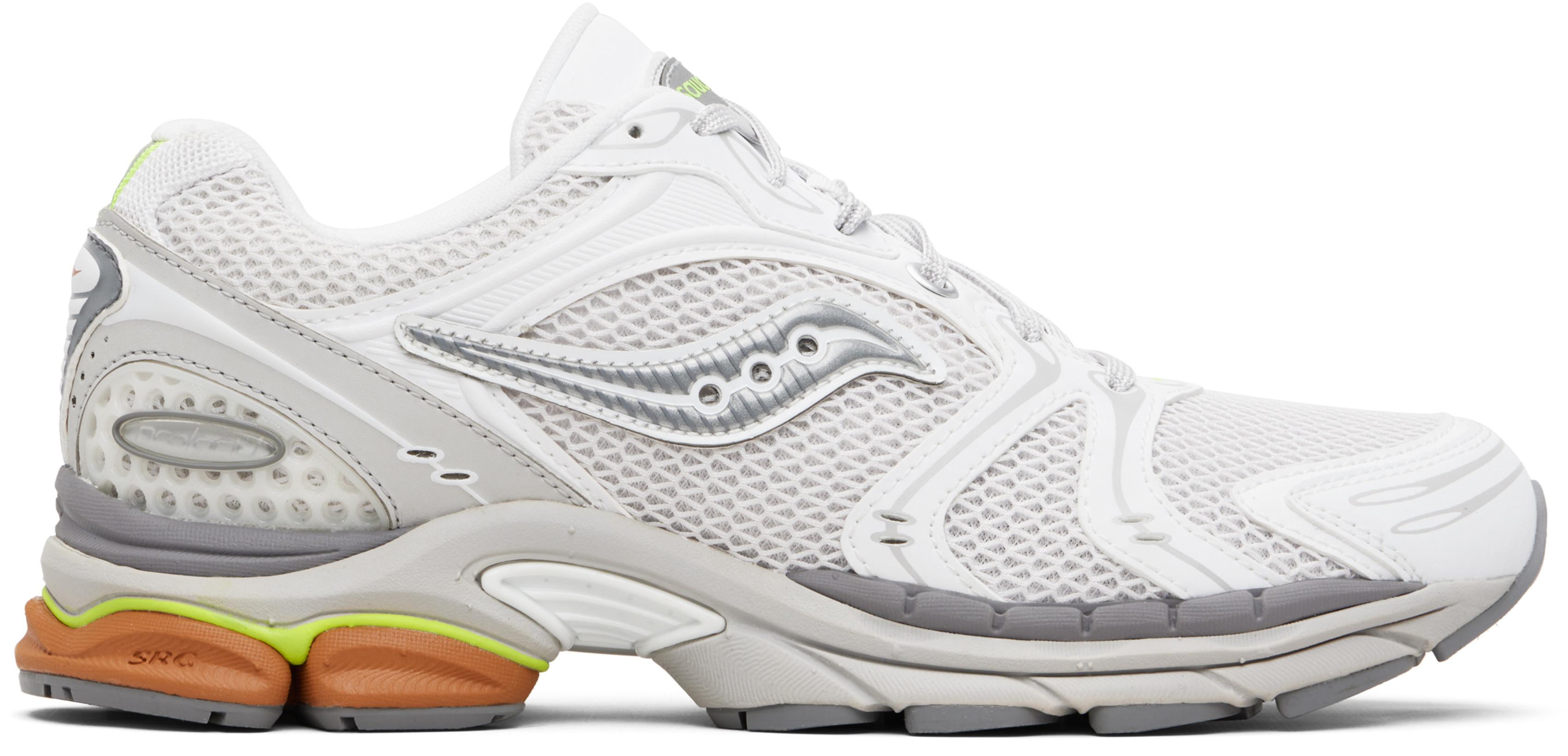 White & Gray ProGrid Triumph 4 Sneakers by SAUCONY