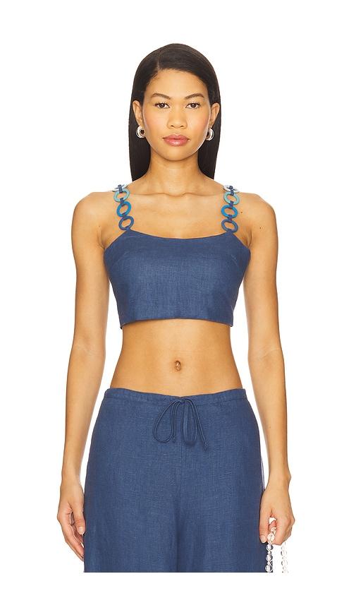 Saudade Cascade Top in Blue by SAUDADE