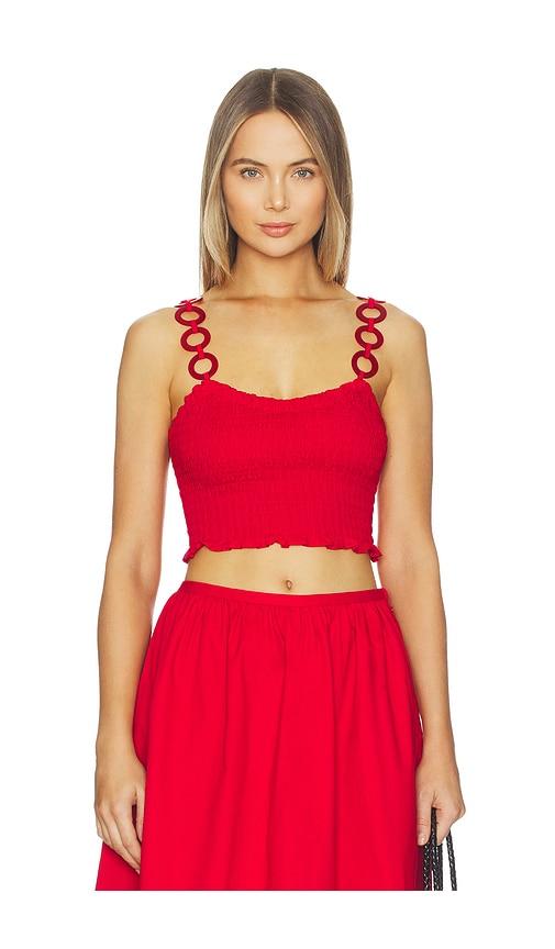 Saudade Solly Set Top in Red by SAUDADE