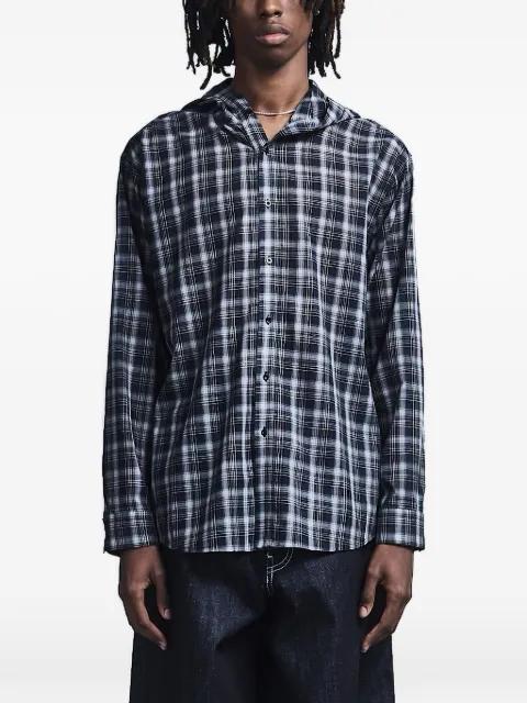 check-print hoodied shirt by SAUL NASH