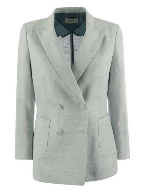 double-breasted assunta linen jacket by SAULINA