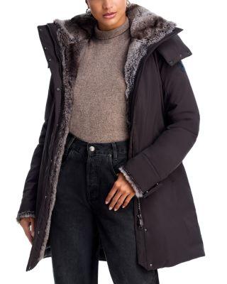 Faux Fur Trim Hooded Coat by SAVE THE DUCK
