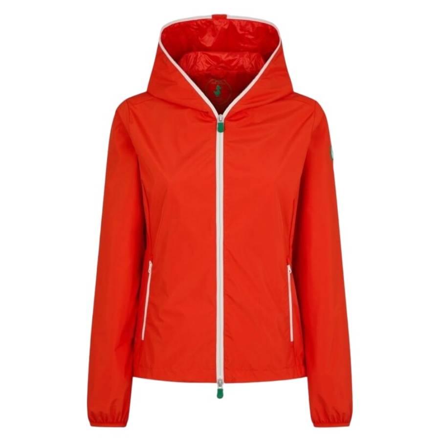 Save The Duck Traffic Red Stella Hooded Rain Jacket by SAVE THE DUCK