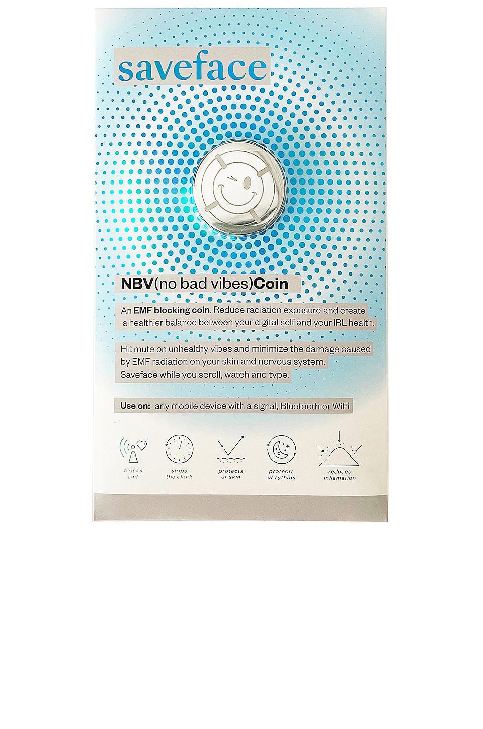 SAVEFACE NBV(no bad vibes) Coin Anti-Radiation Blocking Decal in Blue by SAVEFACE