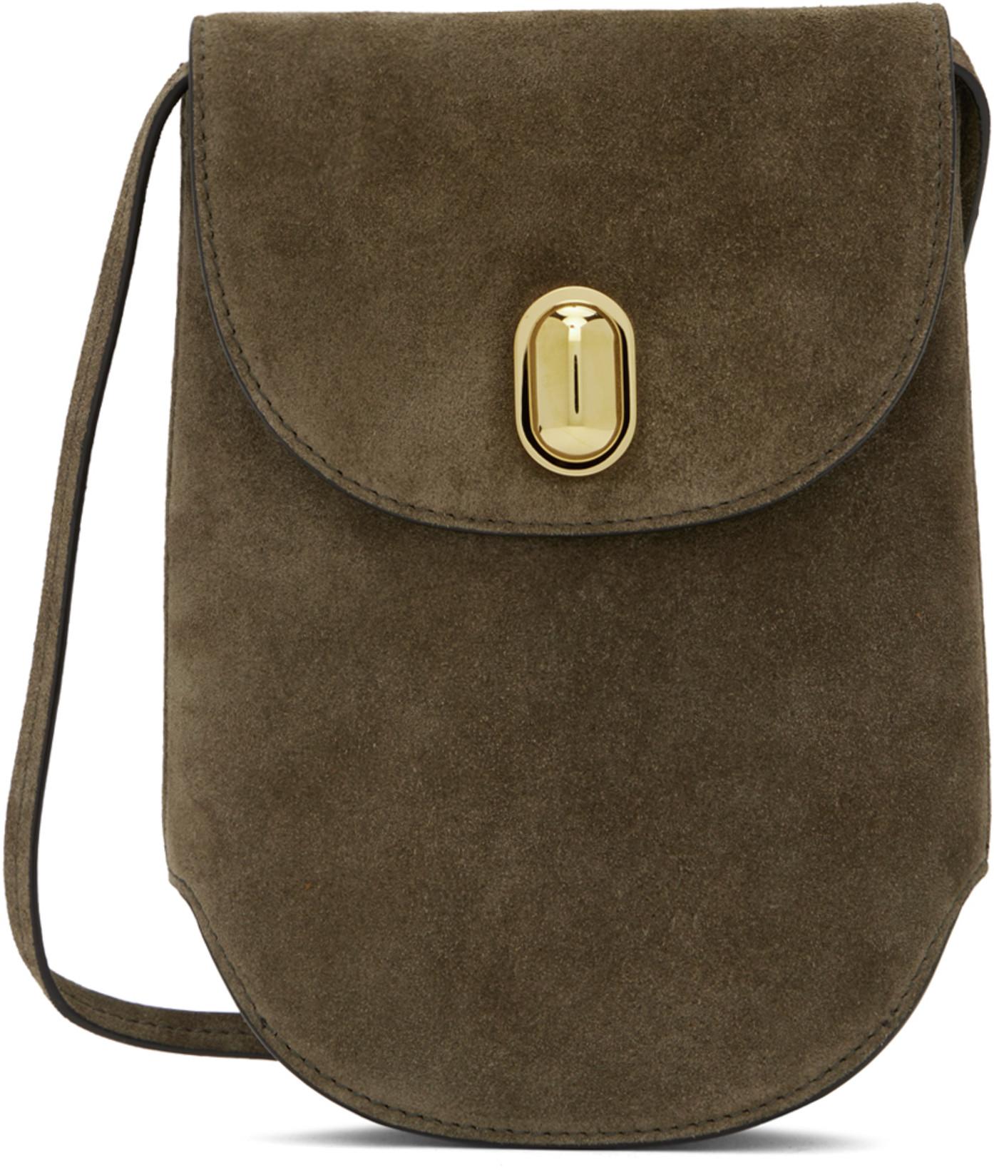 Brown Tondo Pouch Bag by SAVETTE