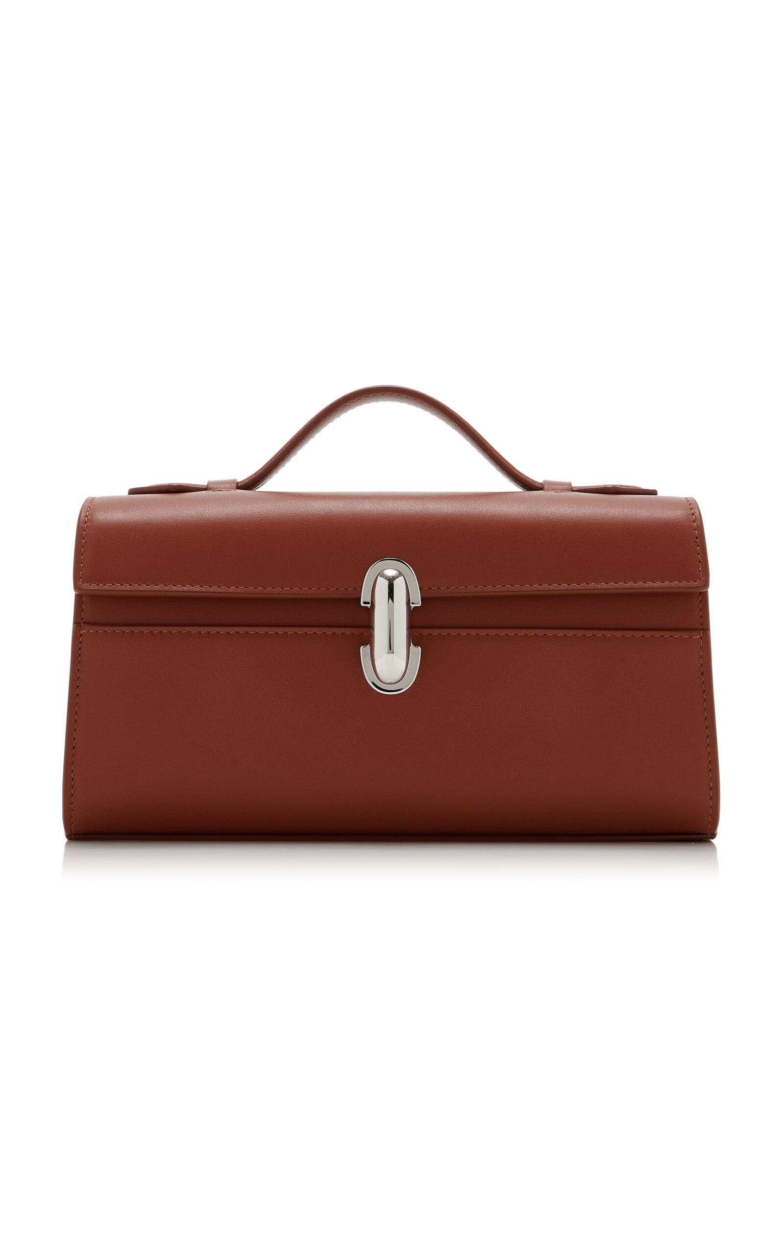 Savette - Symmetry Leather Pochette - Brown - - Moda Operandi by SAVETTE