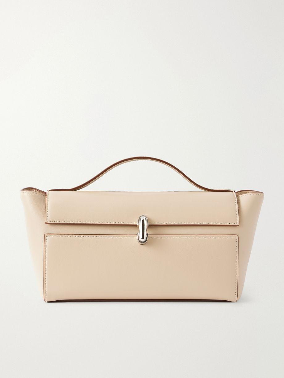 Symmetry Trapeze Pochette leather tote by SAVETTE