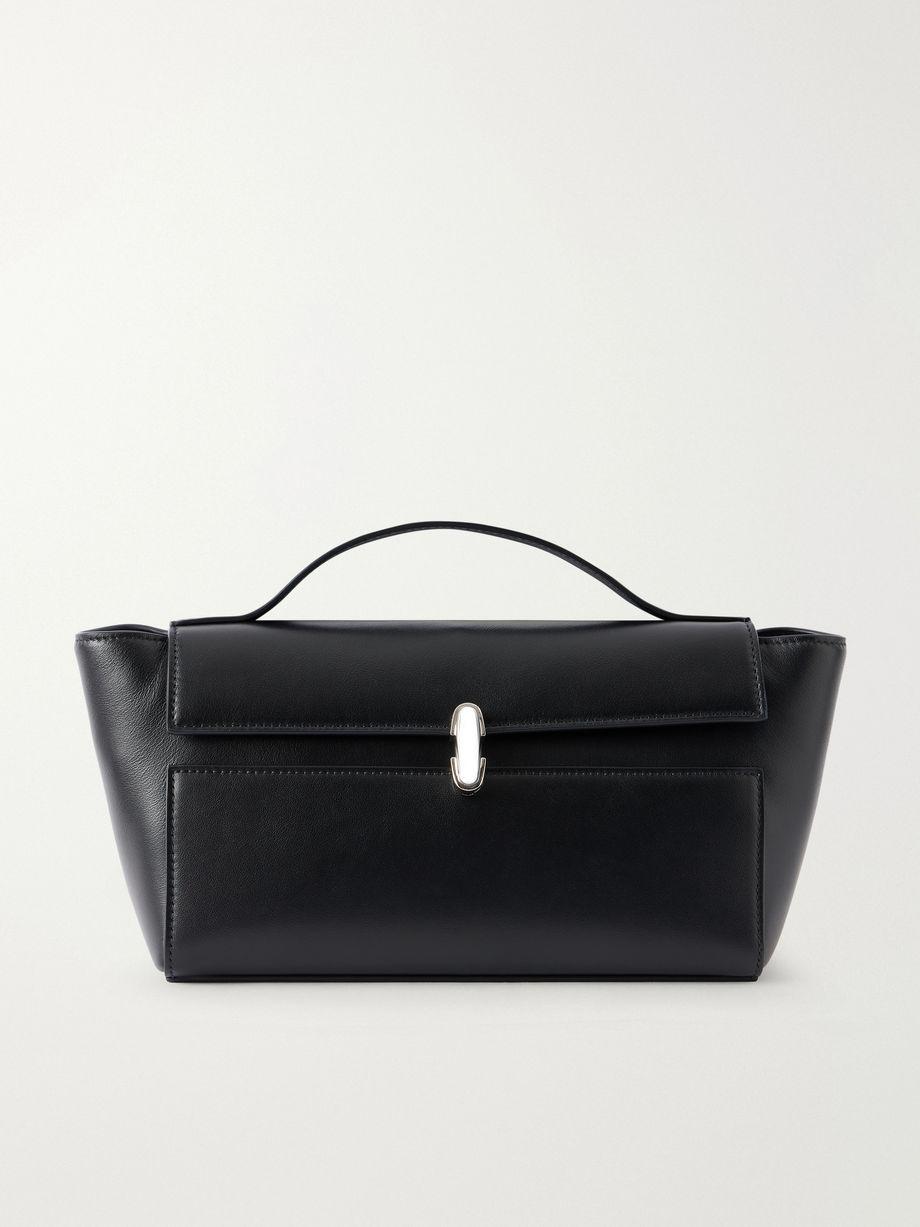 Symmetry Trapeze Pochette leather tote by SAVETTE