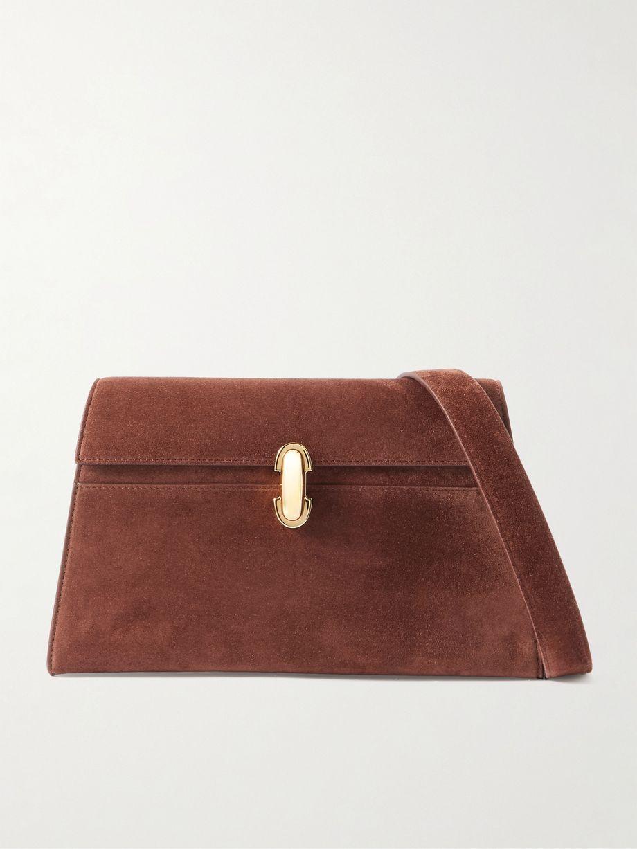 Symmetry suede shoulder bag by SAVETTE