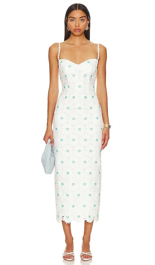 SAYLOR Calibria Midi Dress in White by SAYLOR