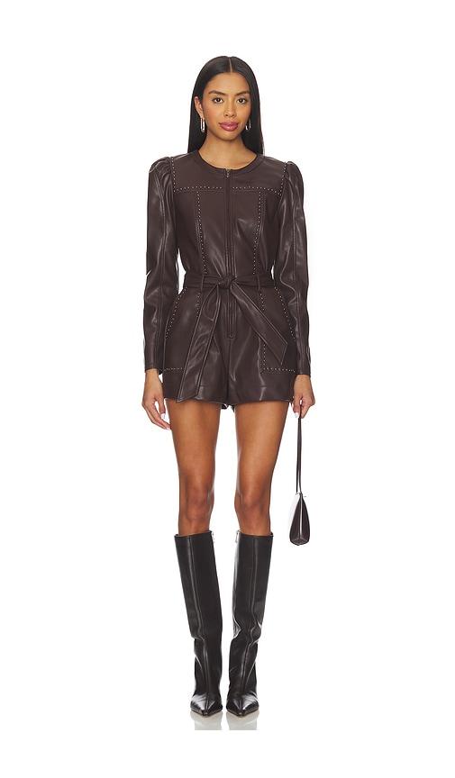 SAYLOR Lora Romper in Chocolate by SAYLOR