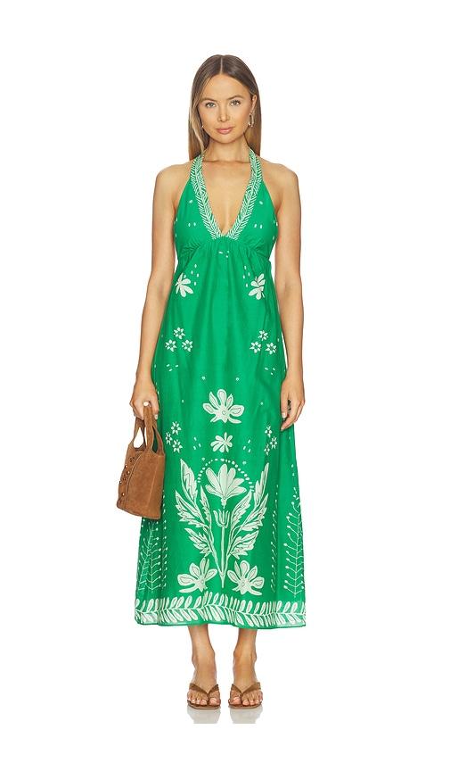 SAYLOR Tigris Dress in Green & CrÃ©me in Green by SAYLOR