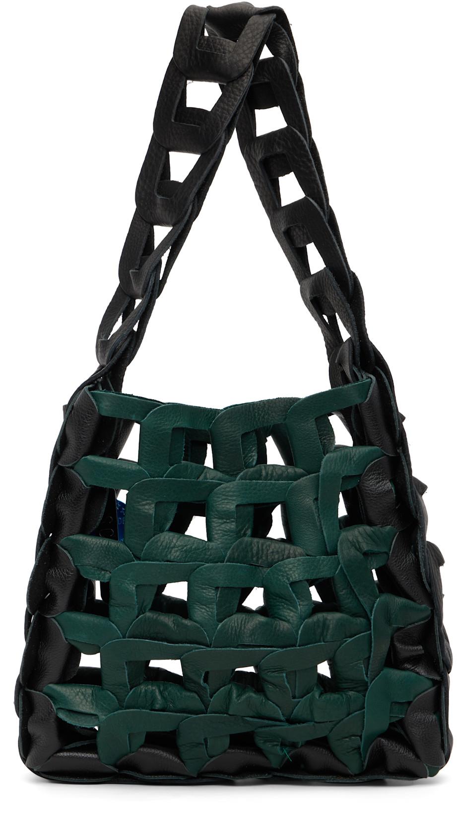 Black & Green Links Tote by SC103