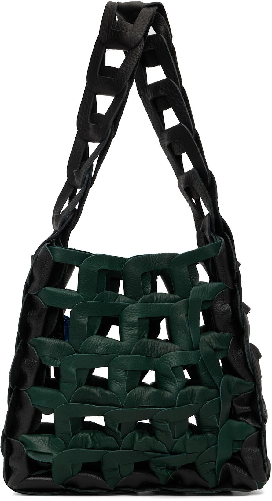 Green & Black Links Bag by SC103