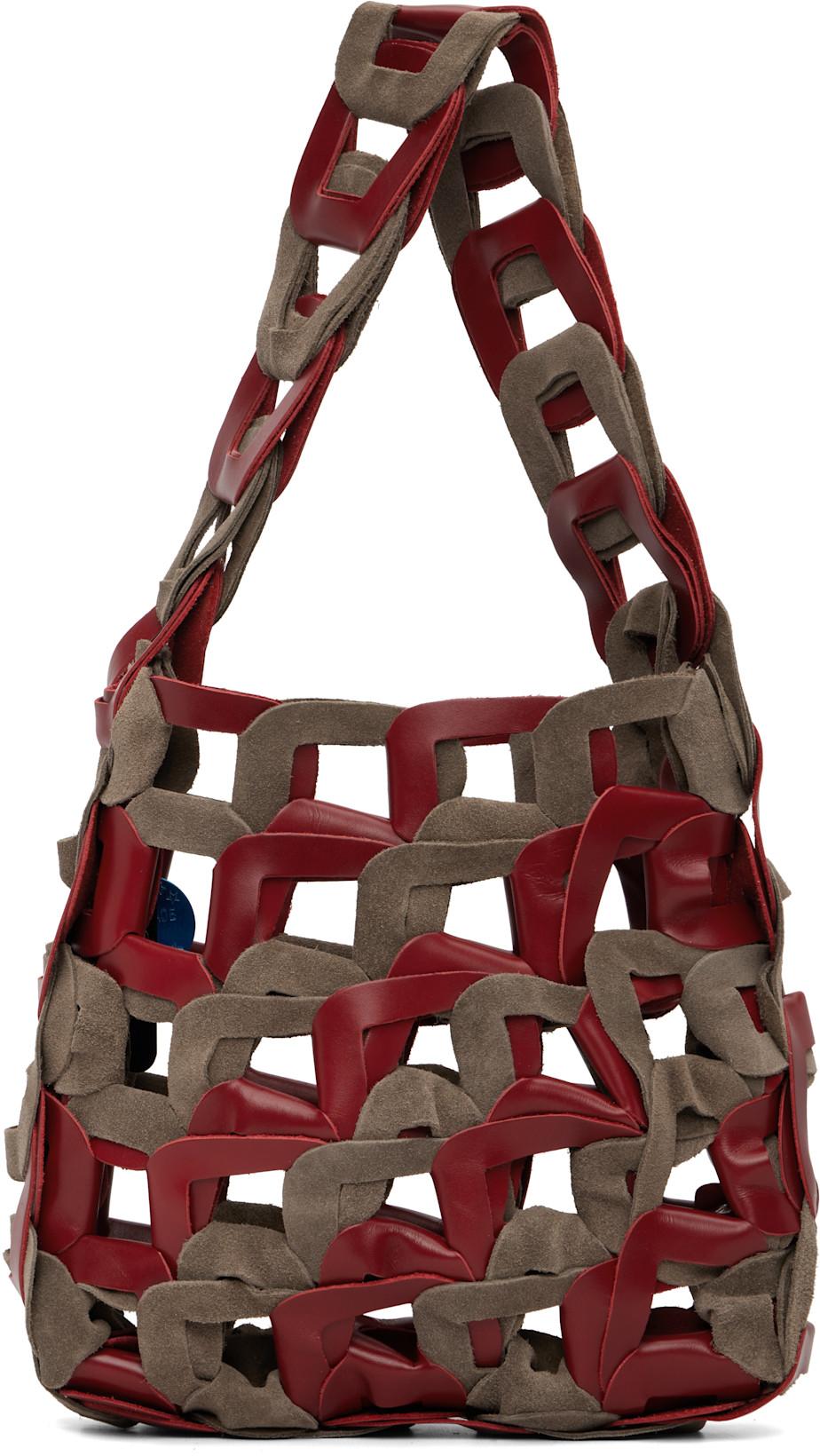 Red & Brown Links Bag by SC103