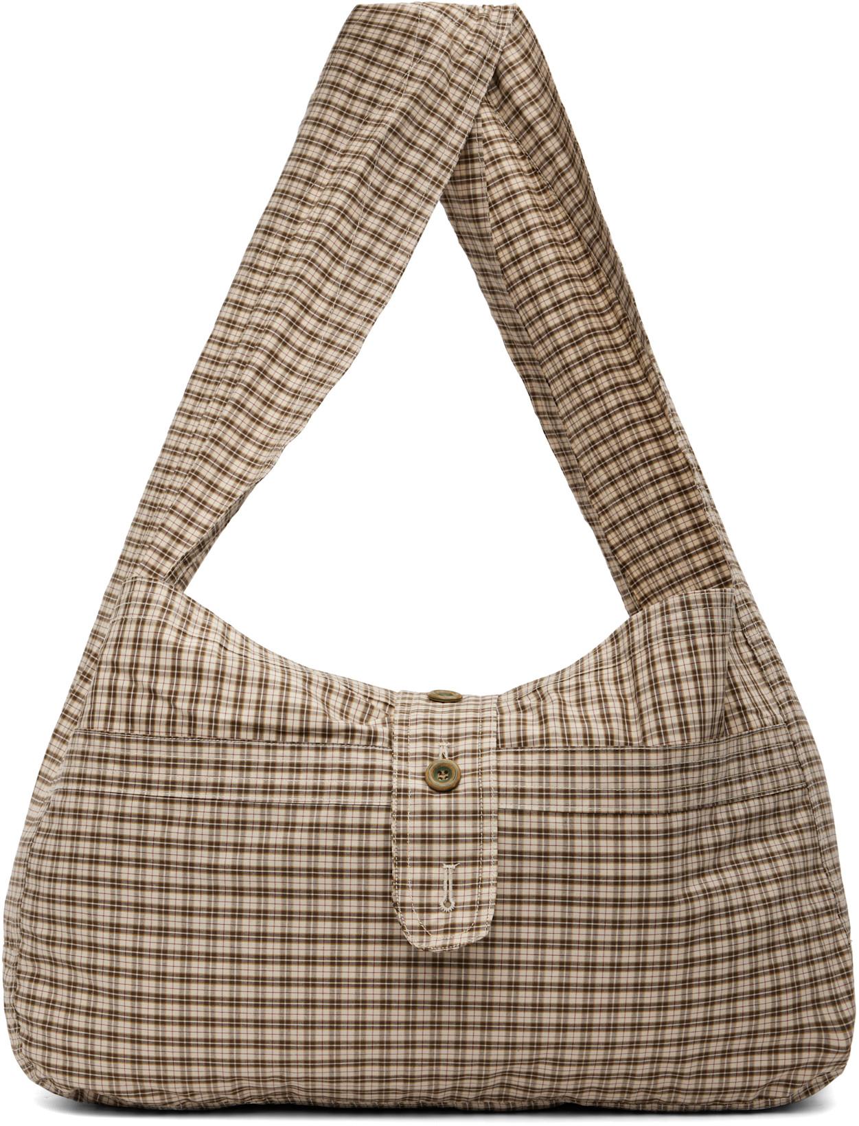 SSENSE Exclusive Brown & Beige Cocoon Tab Bag by SC103