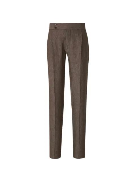 pleated side-adjuster trousers by SCABAL