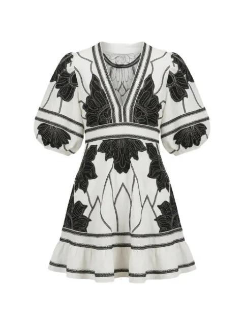 Petal Whispers embroidered dress by SCARLETT POPPIES