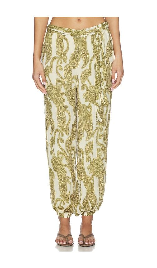 Scarlett Poppies Tibet Paisley Trouser in Sage by SCARLETT POPPIES