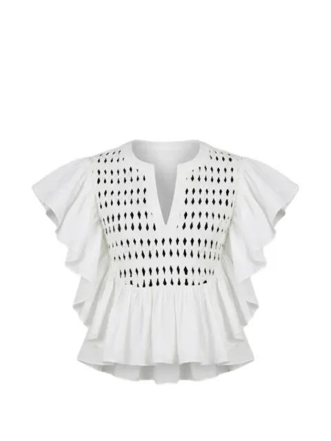 Tommie ruffled open-work top by SCARLETT POPPIES