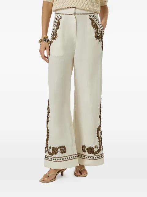 embroidered palazzo pants by SCARLETT POPPIES