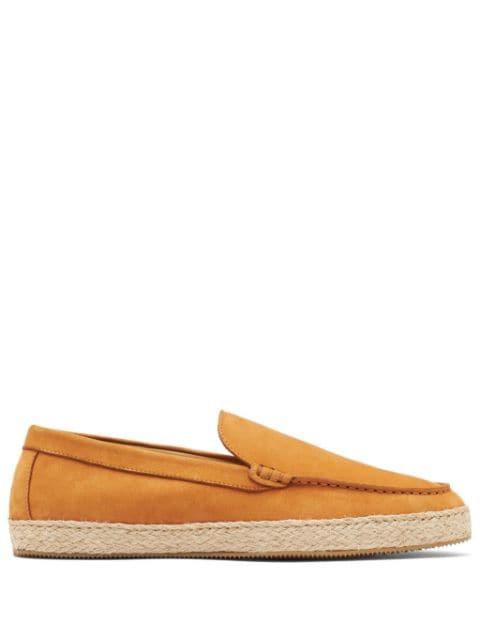 Lino almond-toe leather espadrilles by SCAROSSO