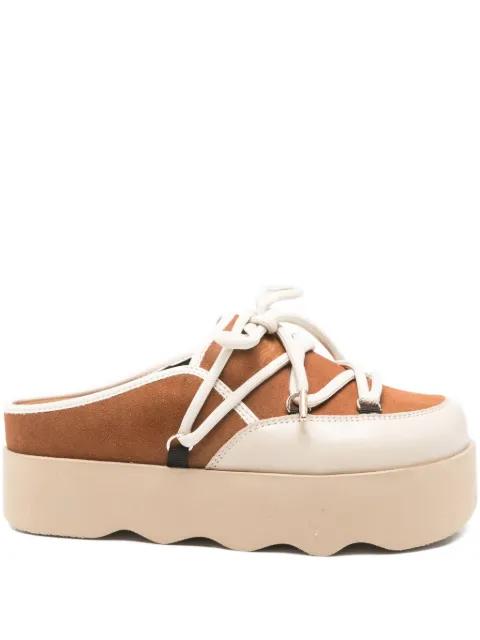 lace-up platform slippers by SCHOLL